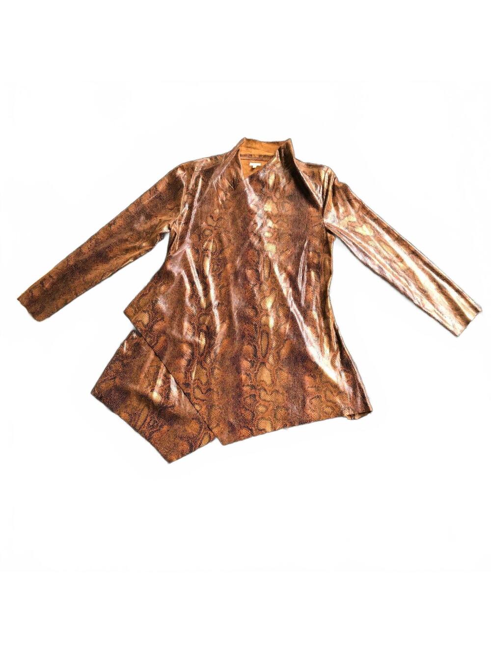 REBA Faux Snakeskin Wrap Jacket Size M Western Chic Modern Cowgirl Boho Glam